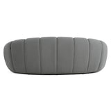 Yolonda - Modern Curved Light Grey Fabric Loveseat - View Image 1