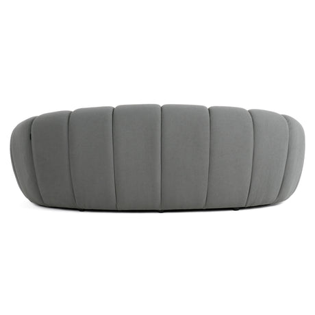 Yolonda - Modern Curved Light Grey Fabric Loveseat - View Image 1