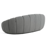 Yolonda - Modern Curved Light Grey Fabric Loveseat - View Image 1