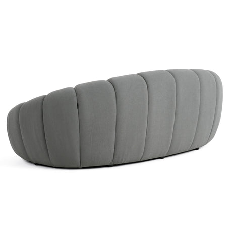 Yolonda - Modern Curved Light Grey Fabric Loveseat - View Image 1