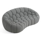 Yolonda - Modern Curved Light Grey Fabric Loveseat - View Image 1