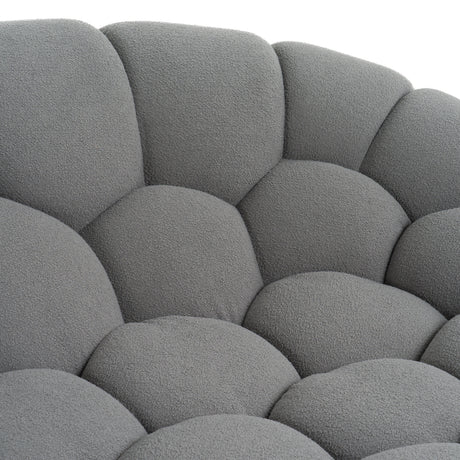 Yolonda - Modern Curved Light Grey Fabric Loveseat - View Image 1