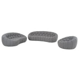 Divani Casa Yolonda - Modern Curved Light Grey Fabric Sofa Set - Home Elegance USA