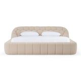 Queen Yolonda - Modern Beige Fabric Bed
