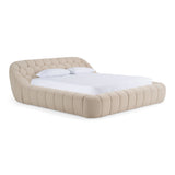 Queen Yolonda - Modern Beige Fabric Bed