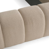 Queen Yolonda - Modern Beige Fabric Bed