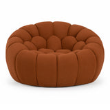 Yolonda - Modern Curved Orange Fabric Chair - View Image 1