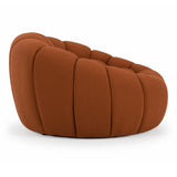 Yolonda - Modern Curved Orange Fabric Chair - View Image 1