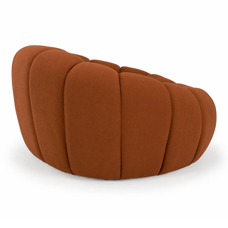 Yolonda - Modern Curved Orange Fabric Chair - View Image 1