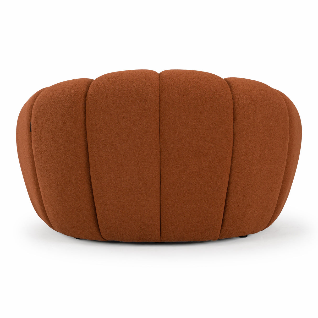 Yolonda - Modern Curved Orange Fabric Chair - View Image 1
