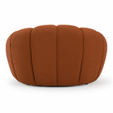 Yolonda - Modern Curved Orange Fabric Chair - View Image 1