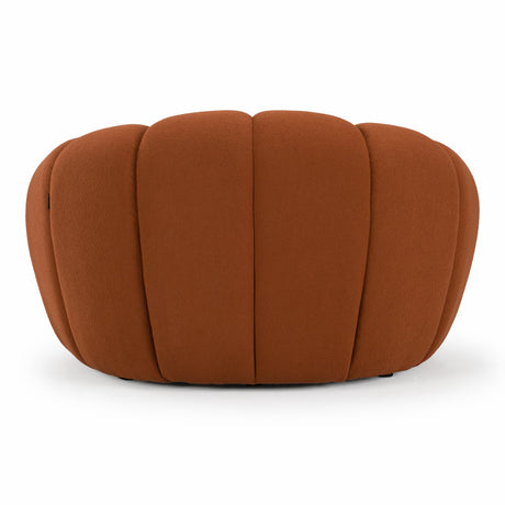 Yolonda - Modern Curved Orange Fabric Chair - View Image 1