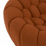 Yolonda - Modern Curved Orange Fabric Chair - View Image 1