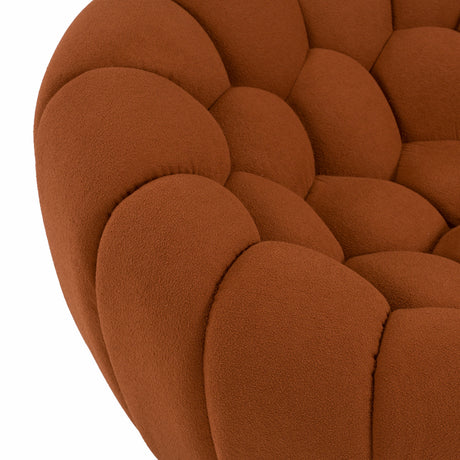 Yolonda - Modern Curved Orange Fabric Chair - View Image 1