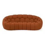 Yolonda - Modern Curved Orange Fabric Loveseat - View Image 1