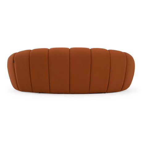 Yolonda - Modern Curved Orange Fabric Loveseat - View Image 1
