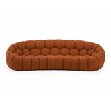 Yolonda - Modern Curved Orange Fabric Sofa - View Image 1