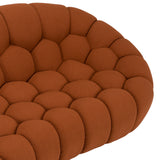 Yolonda - Modern Curved Orange Fabric Sofa - View Image 1