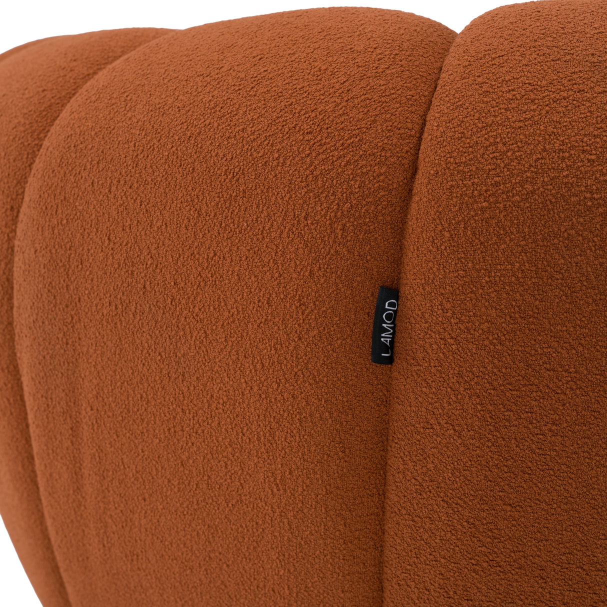 Yolonda - Modern Curved Orange Fabric Sofa - View Image 1