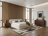 Queen Yolonda - Modern Beige Fabric Bed
