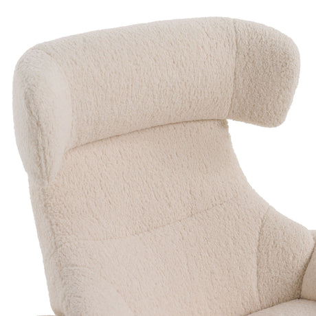 Modrest - Zahara Modern Beige Lounge Chair & Ottoman