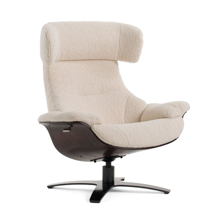 Modrest - Zahara Modern Beige Lounge Chair & Ottoman