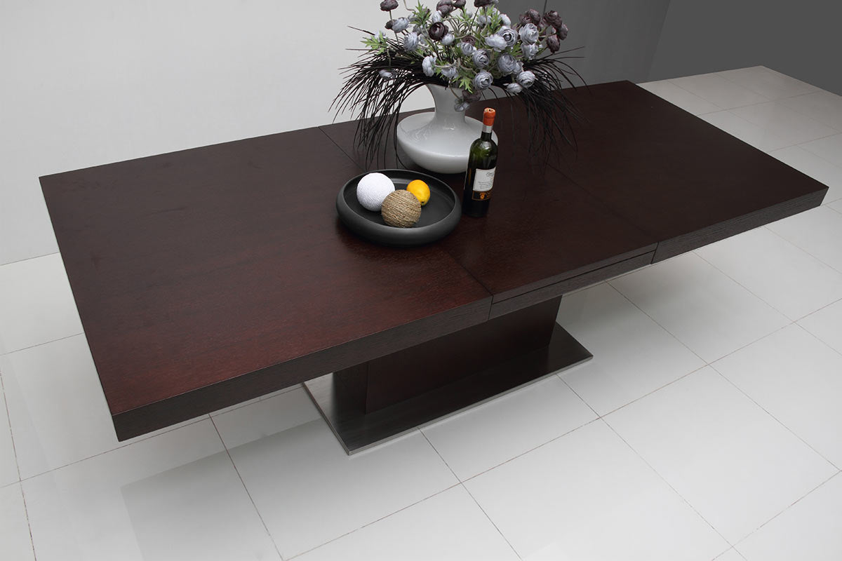 Zenith Modern Red Oak Extendable Dining Table - View Image 1