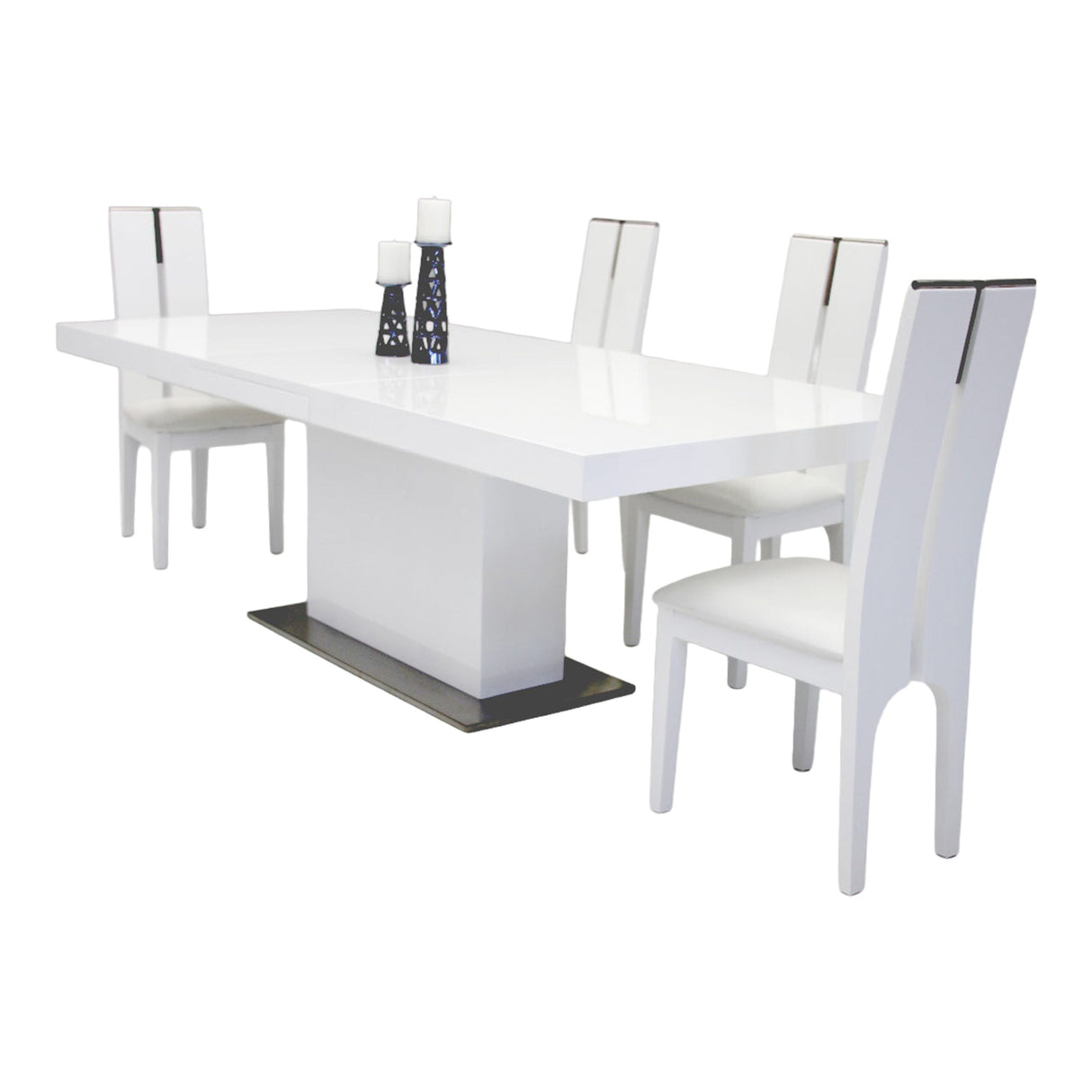 Zenith Modern White Extendable Dining Table