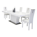 Zenith Modern White Extendable Dining Table
