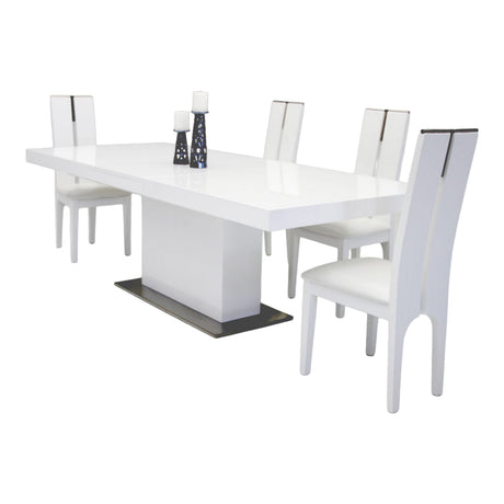 Zenith Modern White Extendable Dining Table
