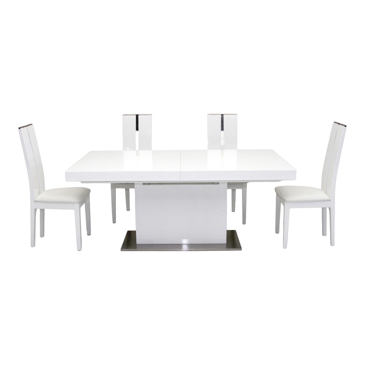 Zenith Modern White Extendable Dining Table