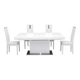 Zenith Modern White Extendable Dining Table