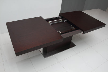 Zenith Modern Red Oak Extendable Dining Table - View Image 1