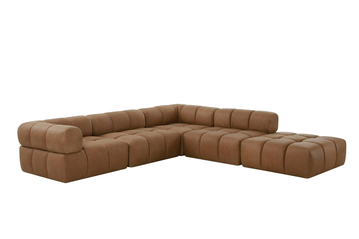 Divani Casa Everest - Modern Brown Leather Modular Sectional Sofa - VGOD - ZW - 23118 - SET - Home Elegance USA - 1