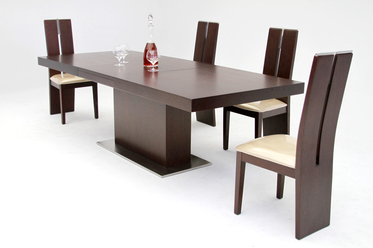 Zenith Modern Red Oak Extendable Dining Table - View Image 1