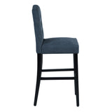 Set of 2 traditional Upholstered high stools, dark blue - Home Elegance USA
