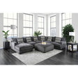Kaylee - U-Shaped Sectional With Ottoman - Gray - Fabric