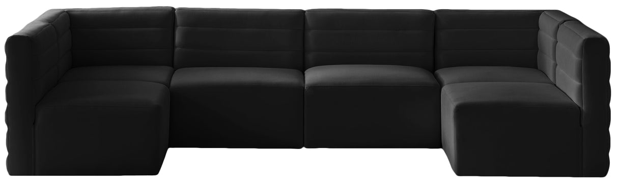 Quincy - Modular Sectional 6 Piece - Black - Fabric - Home Elegance USA