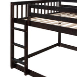 Full over Full Bunk Bed with 4 Drawers and 3 Shelves-Espresso - Home Elegance USA