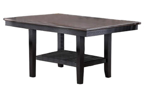 1pc Dining Table Dark Coffee Finish Kitchen Breakfast Dining Room Furniture Table w Storage Shelve Rubber wood | Home Elegance USA