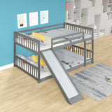 Full over Full  bunk bed with Slide - Home Elegance USA