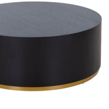 Round Coffee Table side Table for Living Room Fully Assembled Black Home Elegance USA