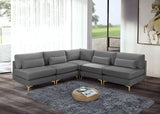 Julia - Modular Sectional 5 Piece - Grey - Fabric - Home Elegance USA