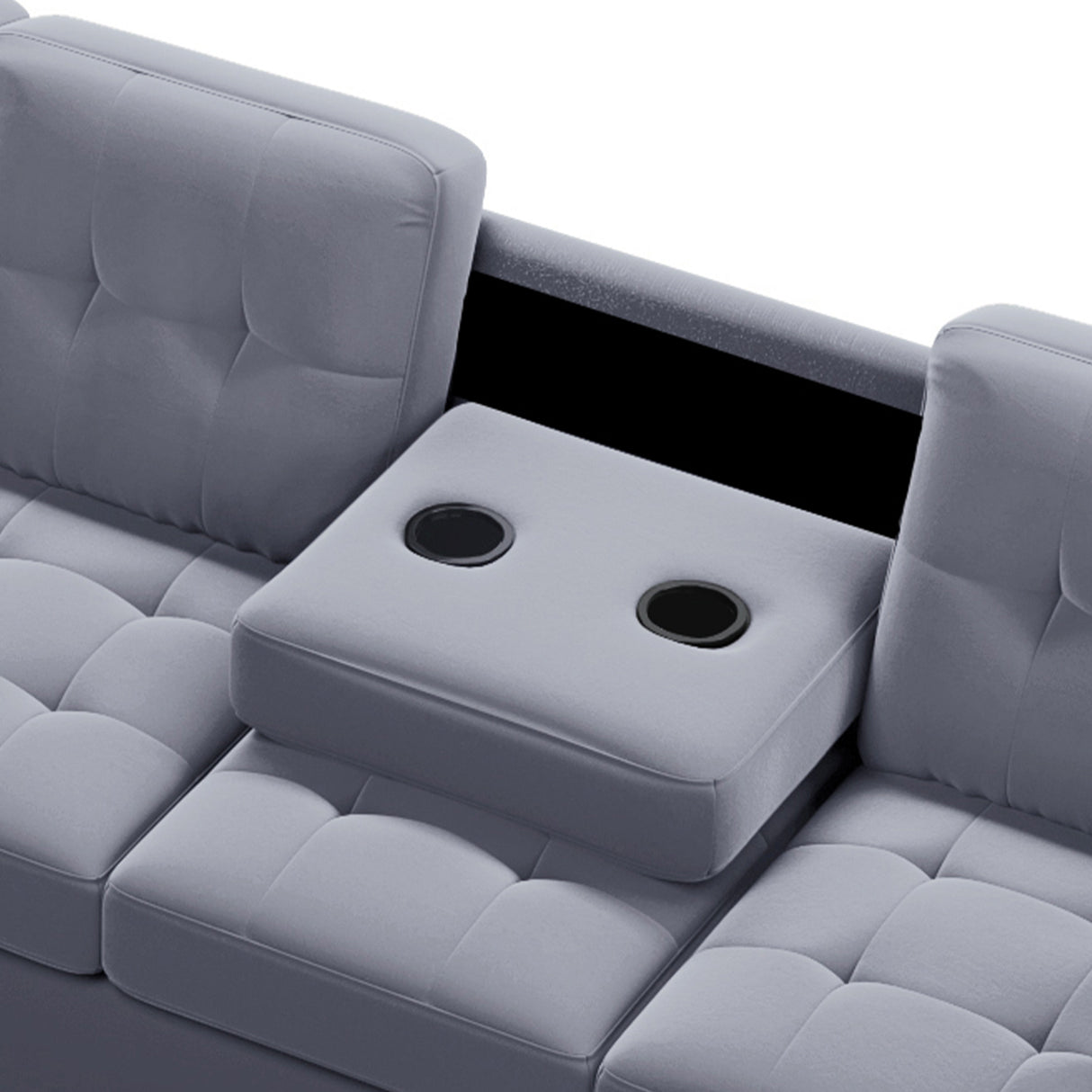 Orisfur. Modern Sectional Sofa with Reversible Chaise, L Shaped Couch Set with Storage Ottoman and Two Cup Holders for Living Room - Home Elegance USA