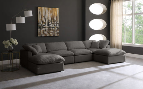 Plush - Cloud Modular Sectional 6 Piece - Grey - Fabric - Home Elegance USA