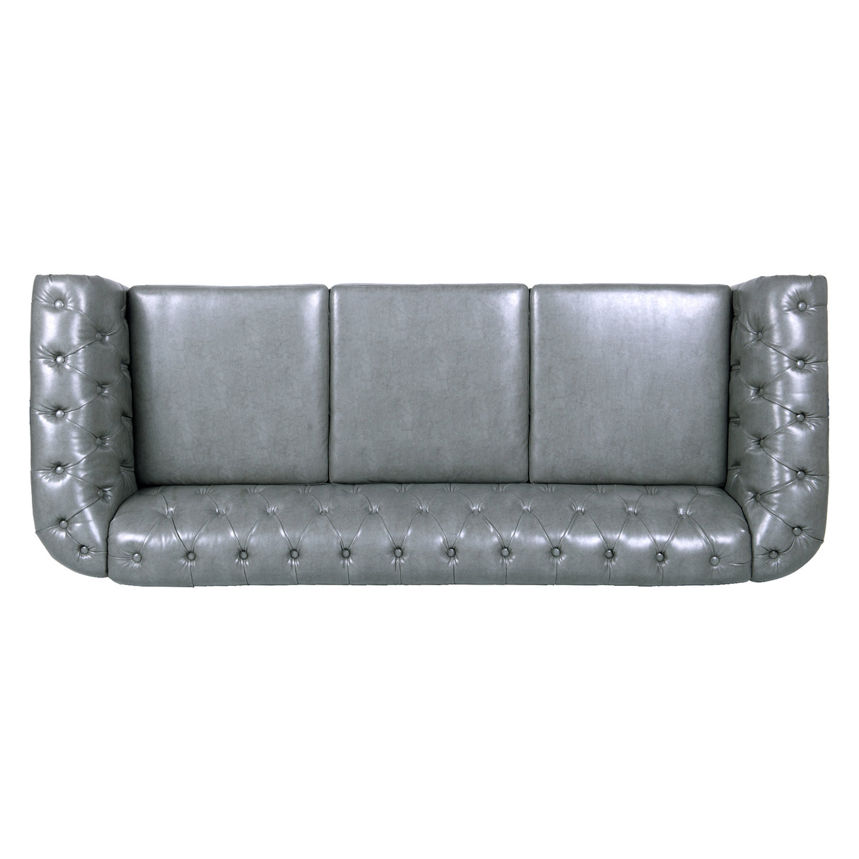 84.65" Rolled Arm Chesterfield 3 Seater Sofa. - W68061169 - image - 9