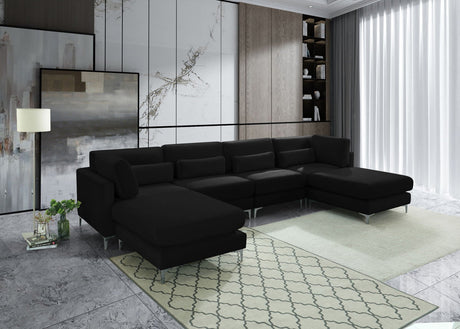 Julia - Modular Sectional 6 Piece - Fabric - Black - Home Elegance USA