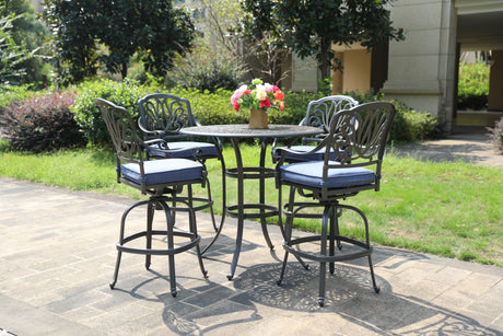 Round 4 - Person 42" Long Bar Height Dining Set with Cushions