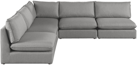 Mackenzie - Modular Sectional 5 Piece - Gray - Fabric - Modern & Contemporary - Home Elegance USA