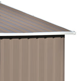 TOPMAX Patio 6ft x4ft Bike Shed Garden Shed, Metal Storage Shed with Lockable Door, Tool Cabinet with Vents and Foundation for Backyard, Lawn, Garden, Brown
